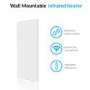 GRADE A3 - electriQ Low Energy 700w Infrared Wall Mounted Frameless Panel Heater with Smart WiFi Alexa - Ultra-slim and Ultra-light