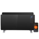 A1/ECGH20WB GRADE A1 - electriQ 2000W Smart Curved Designer Glass Panel Heater - Wall Mountable & Bathroom Safe - Black
