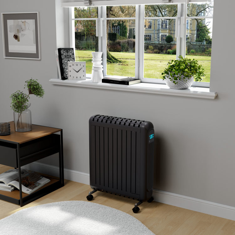 electriQ 2400W Smart WiFi Eco Oil-Free Radiator & Panel Heater with Thermostat Timer & Remote - White