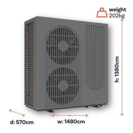 Buy ECOHEAT MCS Certified 22kW R290 Inverter Air Source Heat