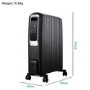 GRADE A1 - 2.5 kW Smart App Oil Filled Radiator with Alexa Google& Remote - Black