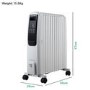 Refurbished 2.5W Smart App Oil Filled Radiator with Alexa Google& Remote - White