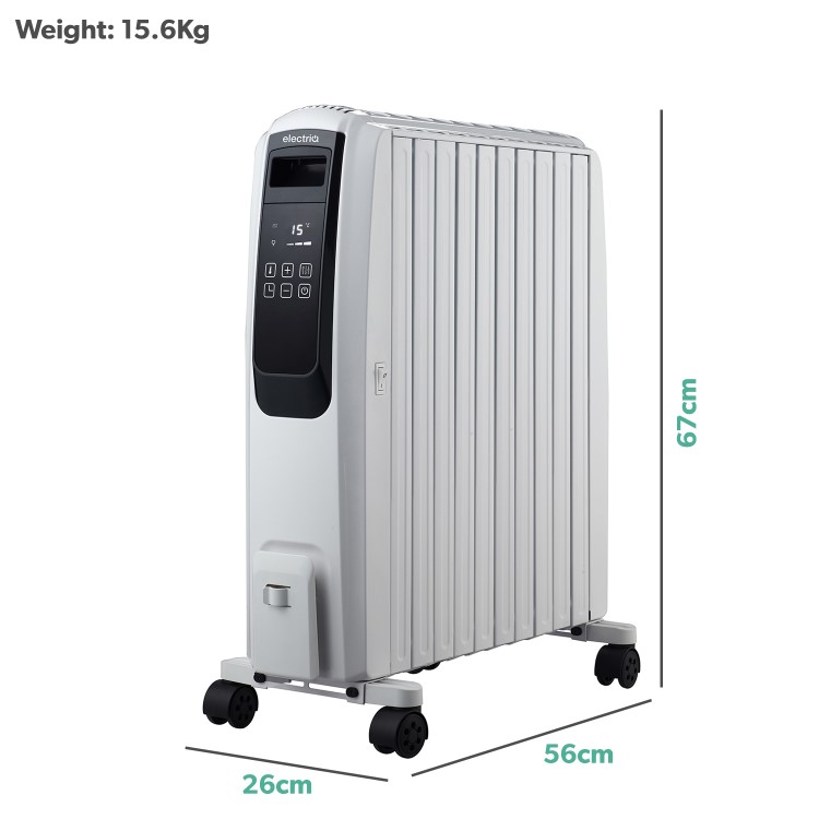 Refurbished 2.5W Smart App Oil Filled Radiator with Alexa Google& Remote - White
