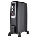 EDR-TRM0820B electriQ 2000W Oil Filled Radiator with Thermostat and 24 hr Timer - Black