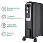 GRADE A3 - electriQ Portable 8 Fin Oil Filled Radiator - Black