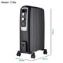 GRADE A3 - electriQ Portable 8 Fin Oil Filled Radiator - Black