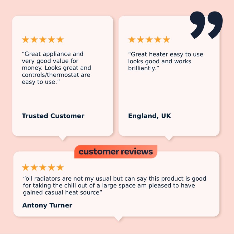 electriQ 2000W Oil Filled Radiator with Thermostat and 24 hr Timer - Black