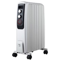 Refurbished electriQ Portable 8 Fin Oil Filled Radiator - White
