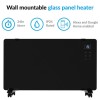 electriq 2000W Smart Designer Glass Panel Heater - Wall Mountable &amp; Bathroom Safe - Black 