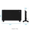 electriq 2000W Smart Designer Glass Panel Heater - Wall Mountable &amp; Bathroom Safe - Black 