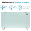 electriq 2000W Smart Designer Glass Panel Heater - Wall Mountable &amp; Bathroom Safe 