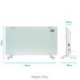 GRADE A2 - electriQ 2000W Designer Glass Heater Wall Mountable Low Energy with Smart WiFi Alexa - Ultra Slim only 8cm  Bathroom Safe IP24