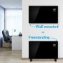 Refurbished - electriQ 2500W Smart Designer Glass Panel Convection Heater - Wall Mountable & Bathroom Safe - Black