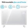 Refurbished electriQ 2500W Smart Designer Glass Panel Convection Heater - Wall Mountable & Bathroom Safe - White