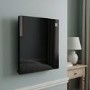 Low Energy 350W Smart Infrared Designer Glass Panel Heater - IP44 Bathroom Safe Wall Mountable or Free Standing 600x600mm - Black