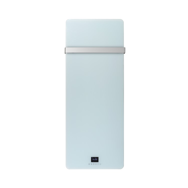 Low Energy 850w Infrared Designer Glass Wall Mounted Heater with Towel Rail and Smart WiFi Alexa - IP24 Bathroom Safe
