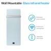 GRADE A2 - Low Energy 850w Designer Glass Infrared Wall Mounted Heater with Towel Rail and Smart WiFi Alexa - IP24 Bathroom Safe