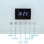 Low Energy 850w Infrared Designer Glass Wall Mounted Heater with Towel Rail and Smart WiFi Alexa - IP24 Bathroom Safe