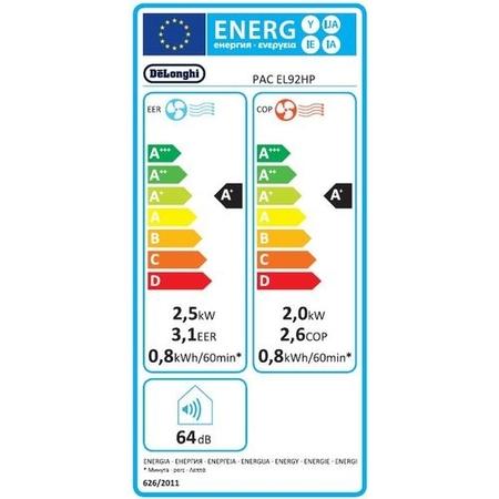 Delonghi EL92 Pinguno 10000 BTU Portable Air Conditioner with Heat Pump