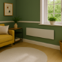 electriQ 750W Smart Slim Gloss White Glass Panel Heater Wall Mounted or Skirting Fitted Bathroom Safe Energy Efficient