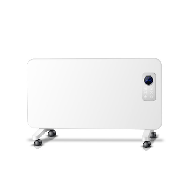 Refurbished electriQ 1000W Slim Wall Mountable Panel Heater with Digital Thermostat and Weekly Time IP24 Bathroom Safe