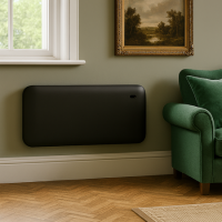 electriQ 2000W Smart Electric Designer Metal Panel Heater - Wall Mountable & Bathroom Safe - Black electriQ 2000W Smart Electric Designer Metal Panel Heater - Wall Mountable & Bathroom Safe - Black