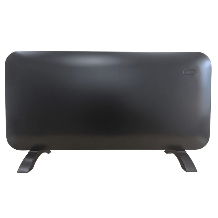 electriQ 2000W Smart Electric Designer Metal Panel Heater - Wall Mountable & Bathroom Safe - Black