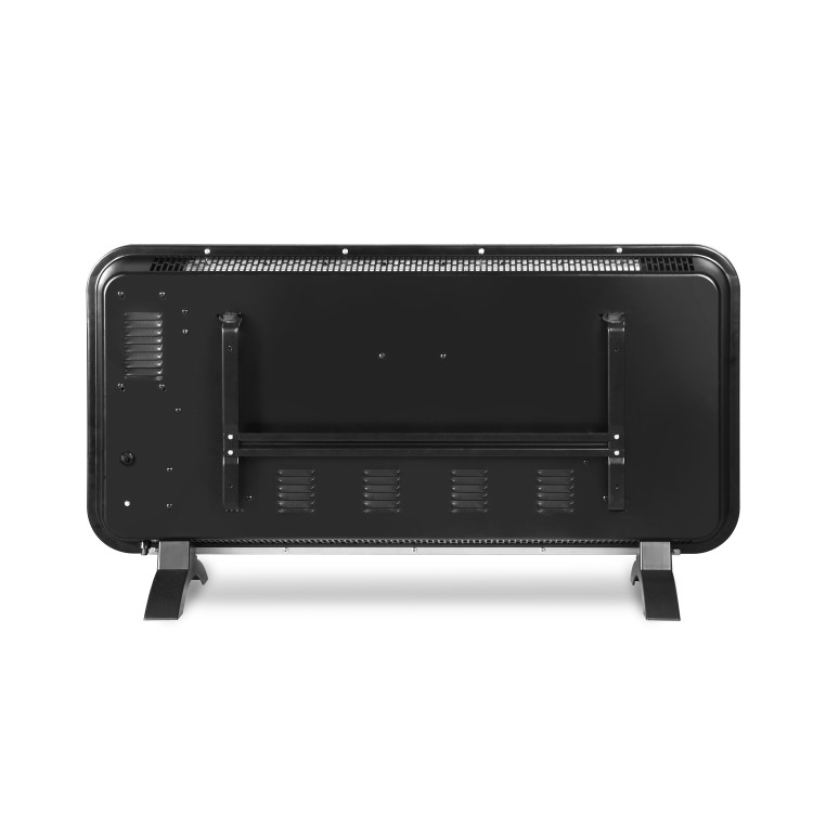 electriQ 2000W Smart Electric Designer Metal Panel Heater - Wall Mountable & Bathroom Safe - Black