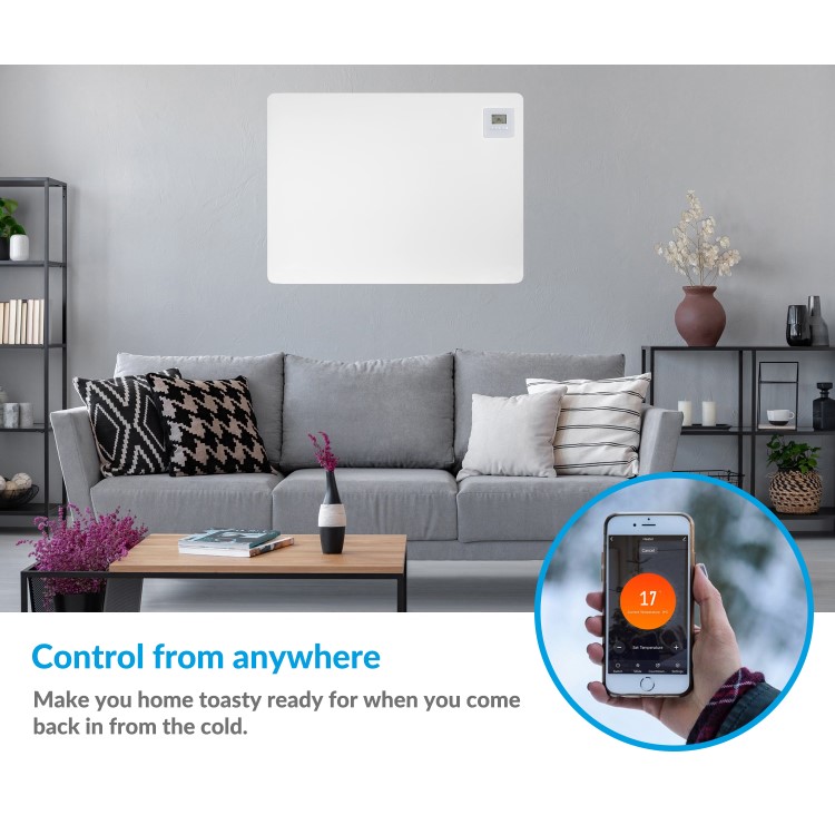 GRADE A3 - Ultraslim Paintable 550 Watt WiFi  Wall Mountable Panel Heater with  Smart App Alexa and Google Home Compatible