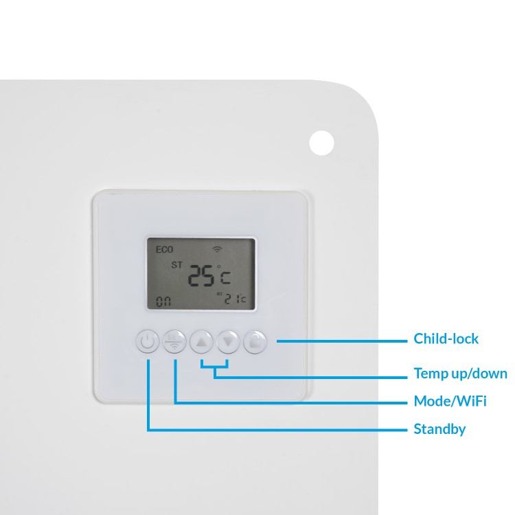 GRADE A3 - Ultraslim Paintable 550 Watt WiFi  Wall Mountable Panel Heater with  Smart App Alexa and Google Home Compatible