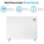 GRADE A3 - Ultraslim Paintable 550 Watt WiFi  Wall Mountable Panel Heater with  Smart App Alexa and Google Home Compatible