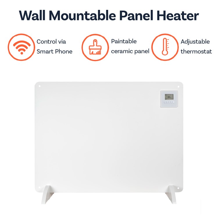 electriQ 550W Smart Infrared Eco Heater - Wall Mountable or Free Standing Paintable - 800 x 600mm