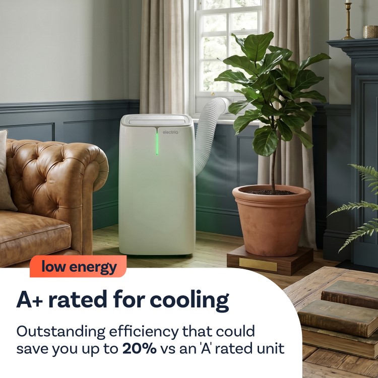 electriQ EcoPlus 10000 BTU  A+ Low Energy  Smart Quiet Portable AC & Heater