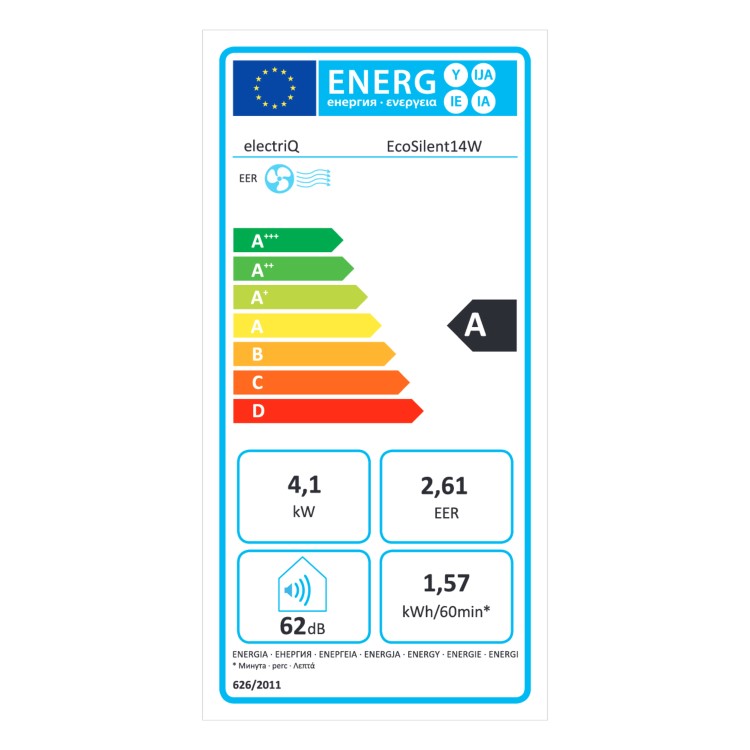 GRADE A2 - electriQ EcoSilent 14000 BTU Smart&nbsp;Quiet Portable Air Conditioner