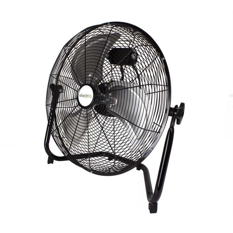 Refurbished electriQ 18 Inch High Velocity Floor Fan - Black
