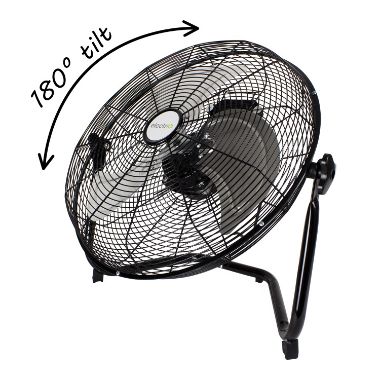 Refurbished electriQ 18 Inch High Velocity Floor Fan - Black