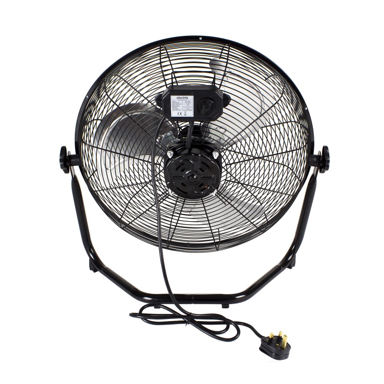 Refurbished electriQ 18 Inch High Velocity Floor Fan - Black