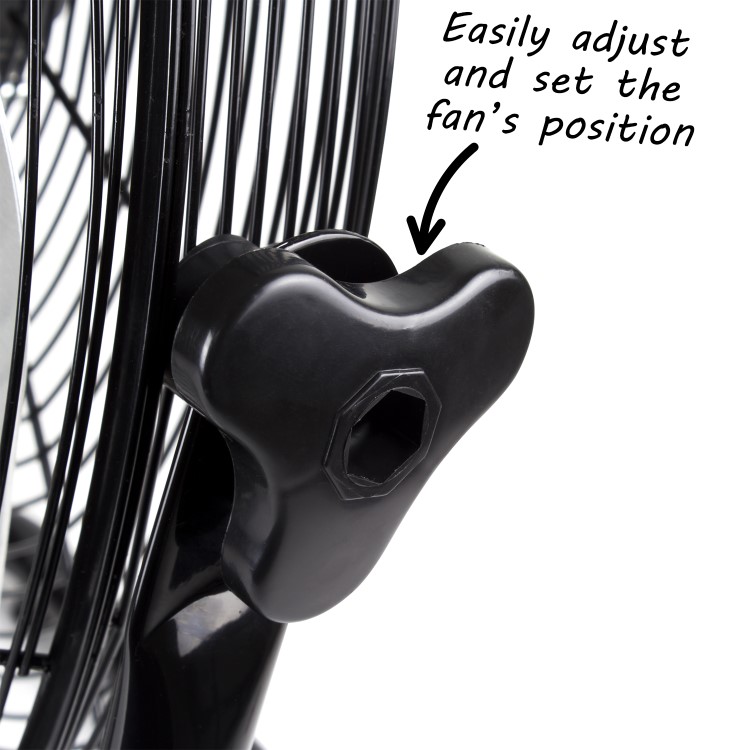 Refurbished electriQ 18 Inch High Velocity Floor Fan - Black