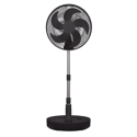 A2/FRF12B Refurbished electriQ 12-inch Rechargeable and Foldable Black DC Pedestal Fan - Quiet Operation for Versatile Indoor and Outdoor Comfort