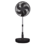 electriQ 12-inch Rechargeable Quiet Foldable DC Pedestal Fan - Indoor & Outdoor - Black