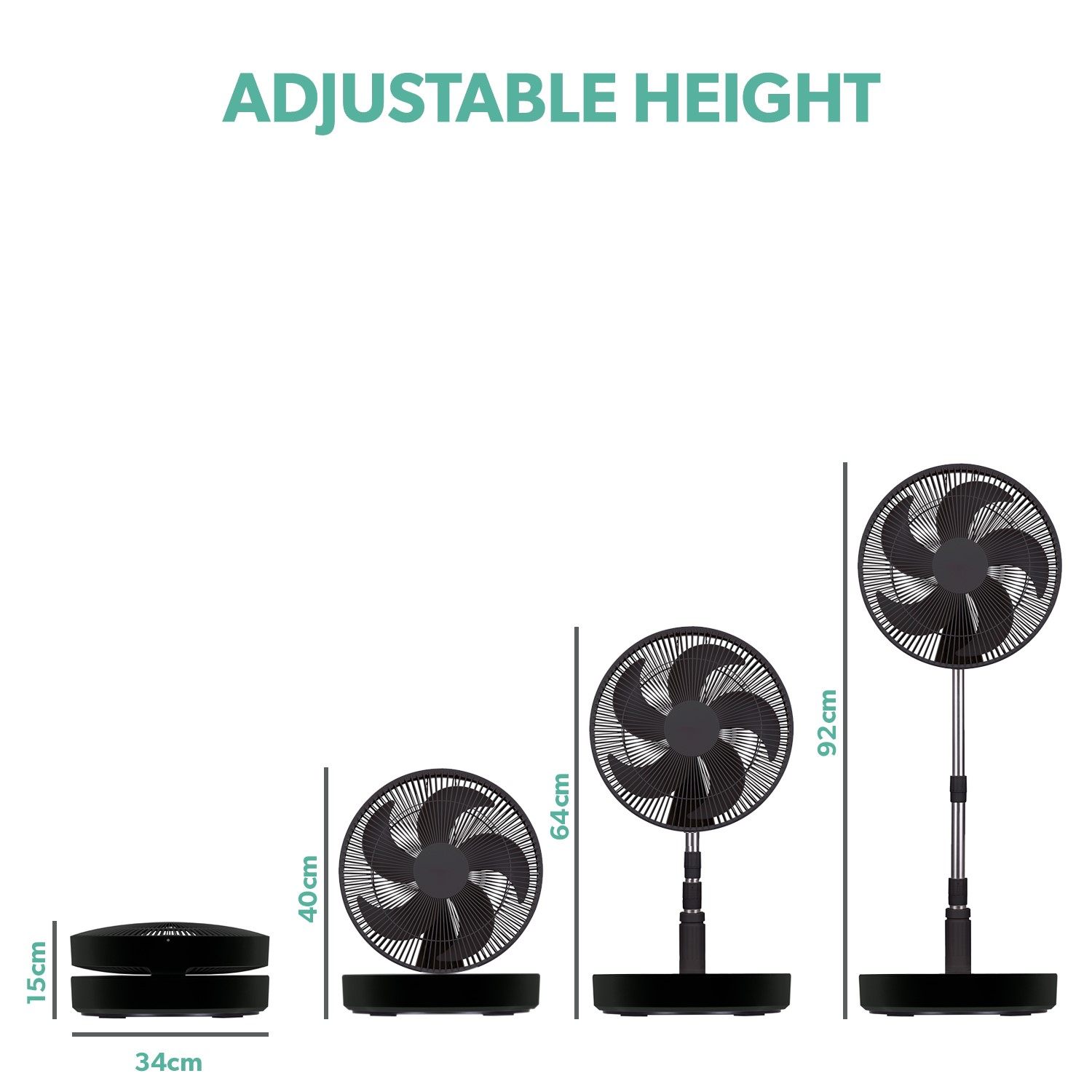 Buy electriQ 12-inch Rechargeable and Foldable Black DC Pedestal Fan ...