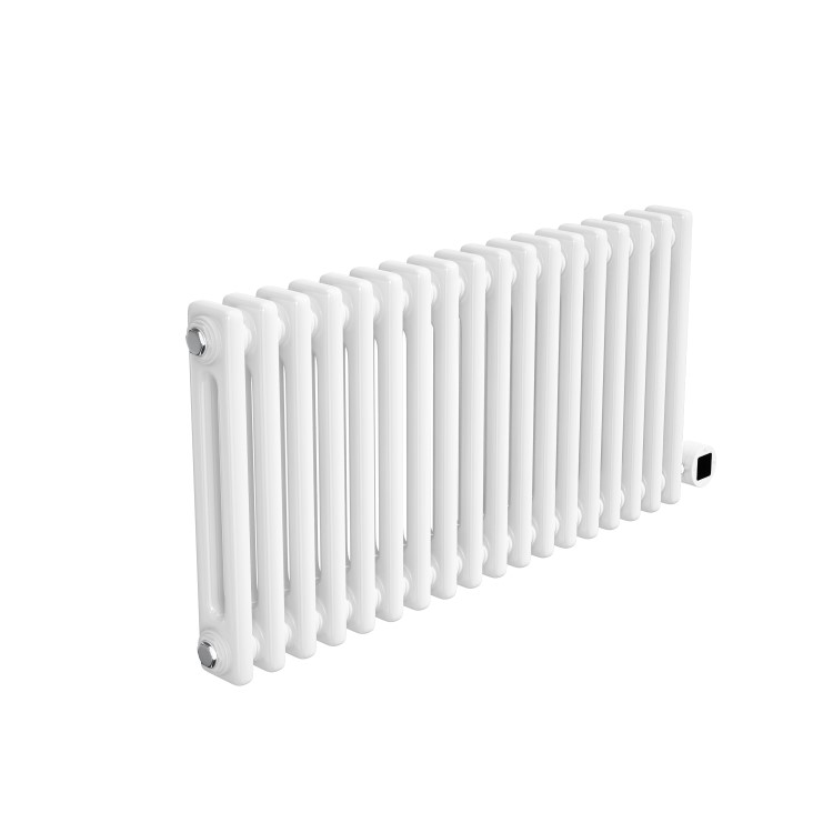 GRADE A2 - White Electric Horizontal Column Radiator 1.2kW with Wifi Thermostat - H400xW830mm - IPX4 Bathroom Safe