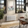 GRADE A2 - White Electric Horizontal Column Radiator 1.2kW with Wifi Thermostat - H400xW830mm - IPX4 Bathroom Safe
