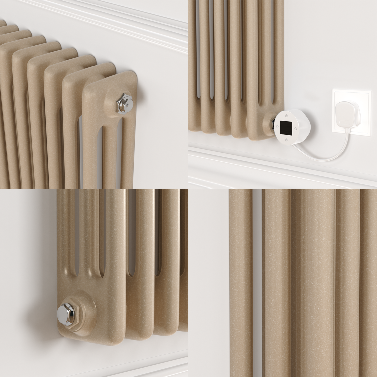 Cleopatra Horizontal Smart Electric Radiator with Wi-Fi Thermostat - 1200W - H400xW1190mm - Bathroom Safe