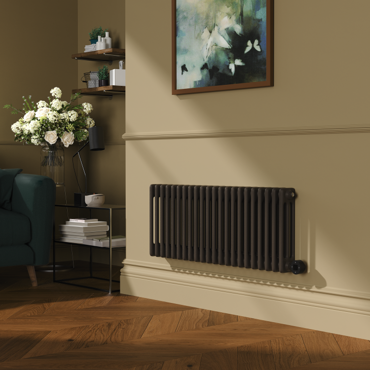 Russet Horizontal Smart Electric Radiator with Wi-Fi Thermostat - 1.2KW - H400xW1190 - Bathroom Safe