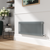 Salt & Pepper Horizontal Smart Electric Radiator with Wi-Fi Thermostat - 1.2KW - H400xW1190 - Bathroom Safe