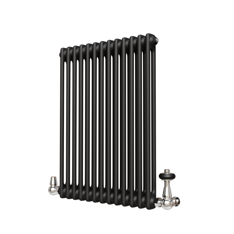 Reggio Midnight Black Horizontal Double Column Traditional Radiator 800x605mm 2045 BTU - Cast Iron Style