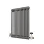Reggio Anthracite Horizontal Double Column Traditional Radiator 800x605mm 2045 BTU - Cast Iron Style