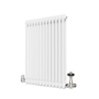 Reggio White Horizontal Double Column Traditional Radiator 800x605mm 2045 BTU - Cast Iron Style