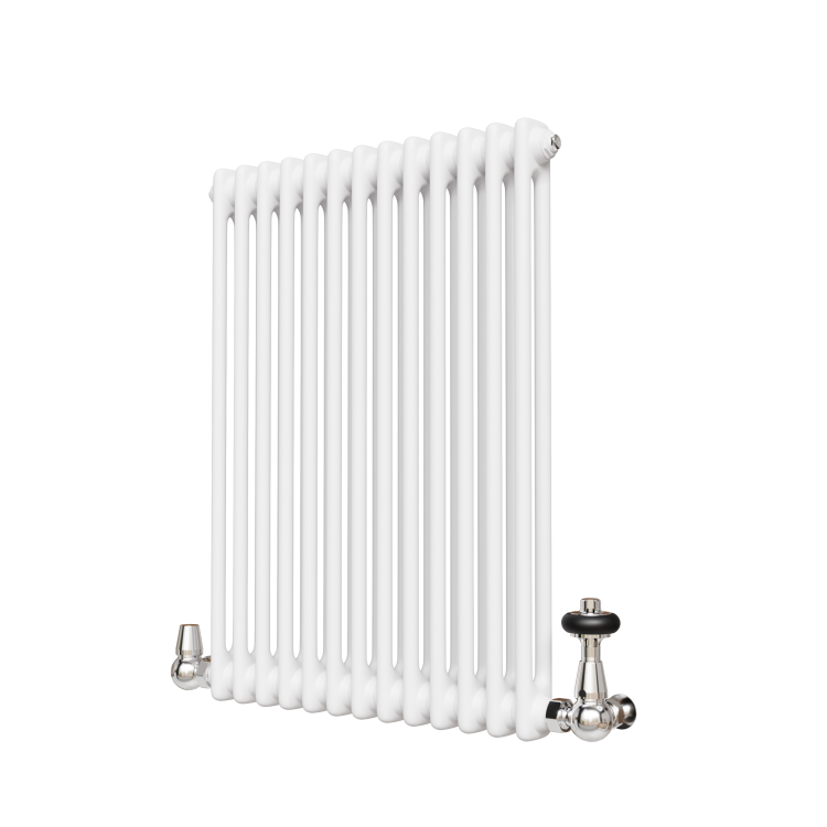 Reggio White Horizontal Double Column Traditional Radiator 800x605mm 2045 BTU - Cast Iron Style